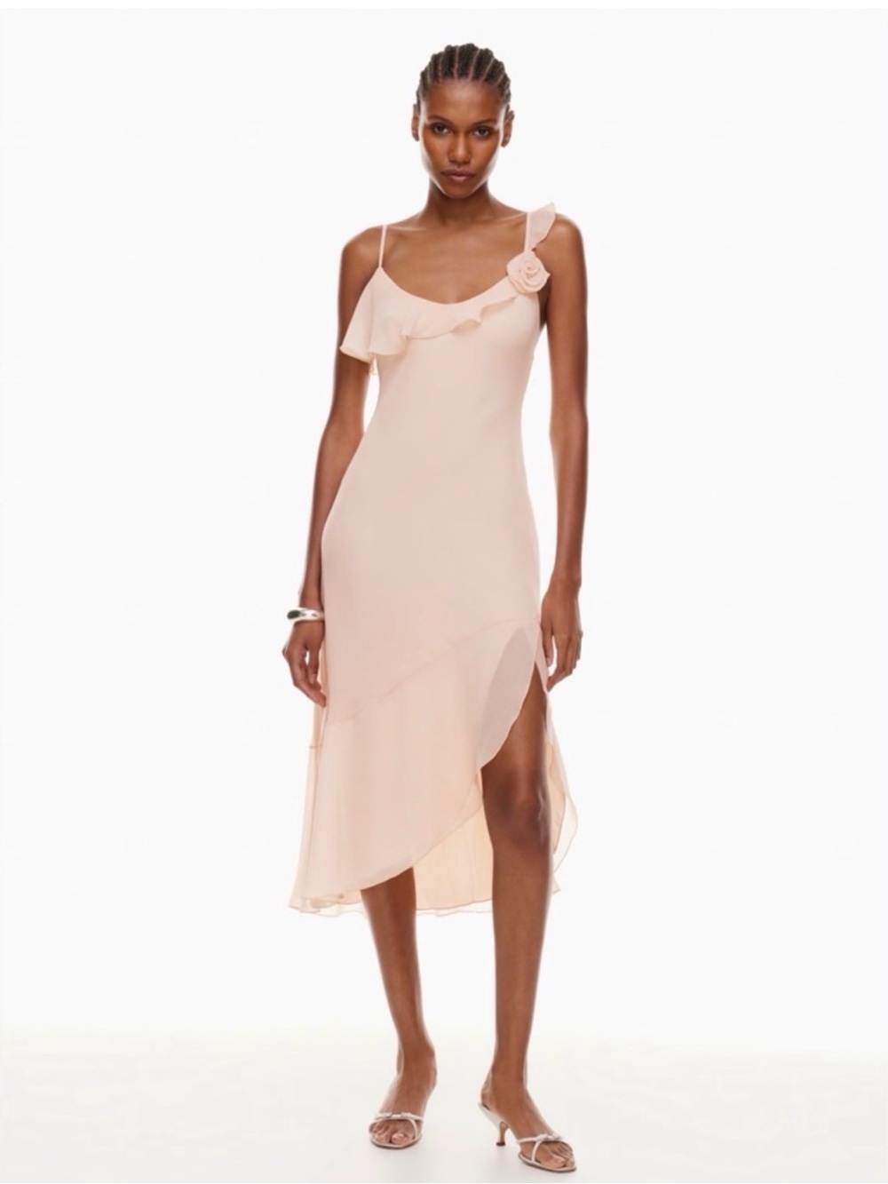 Aritzia Blush Pink Engage Midi Dress - Wedding Guest Dress